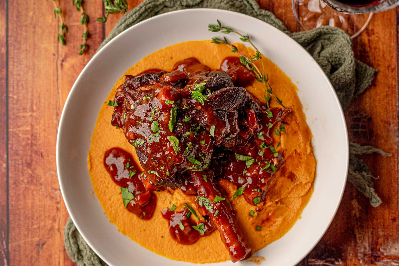 Braised Lamb Shanks
 &ndash; Thomas Farms