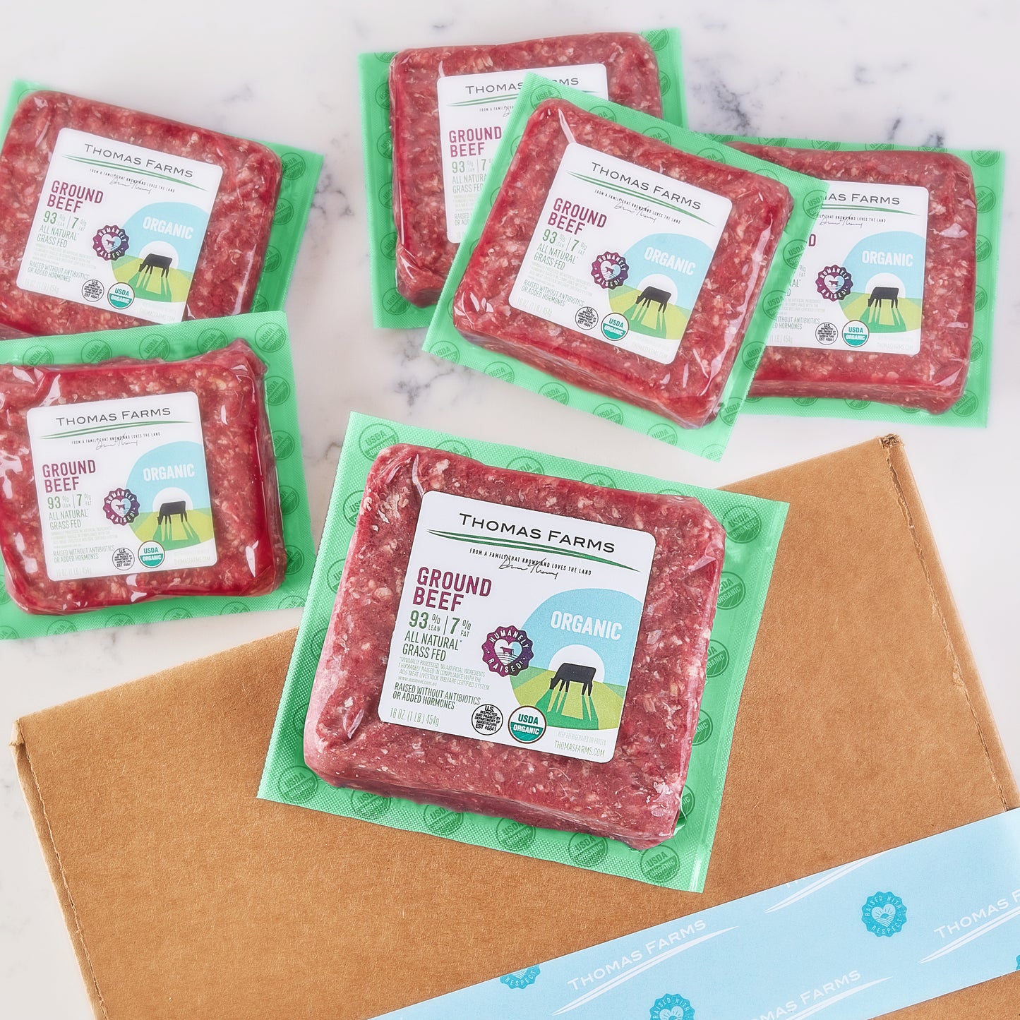 Organic 93/7 Grass Fed Ground Beef, 12 Pack