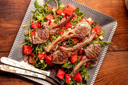 Grilled Lamb Chops and Watermelon Salad
