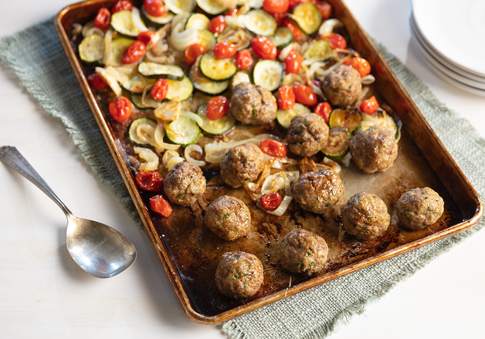 Sheet Pan Meatballs with Vegetables