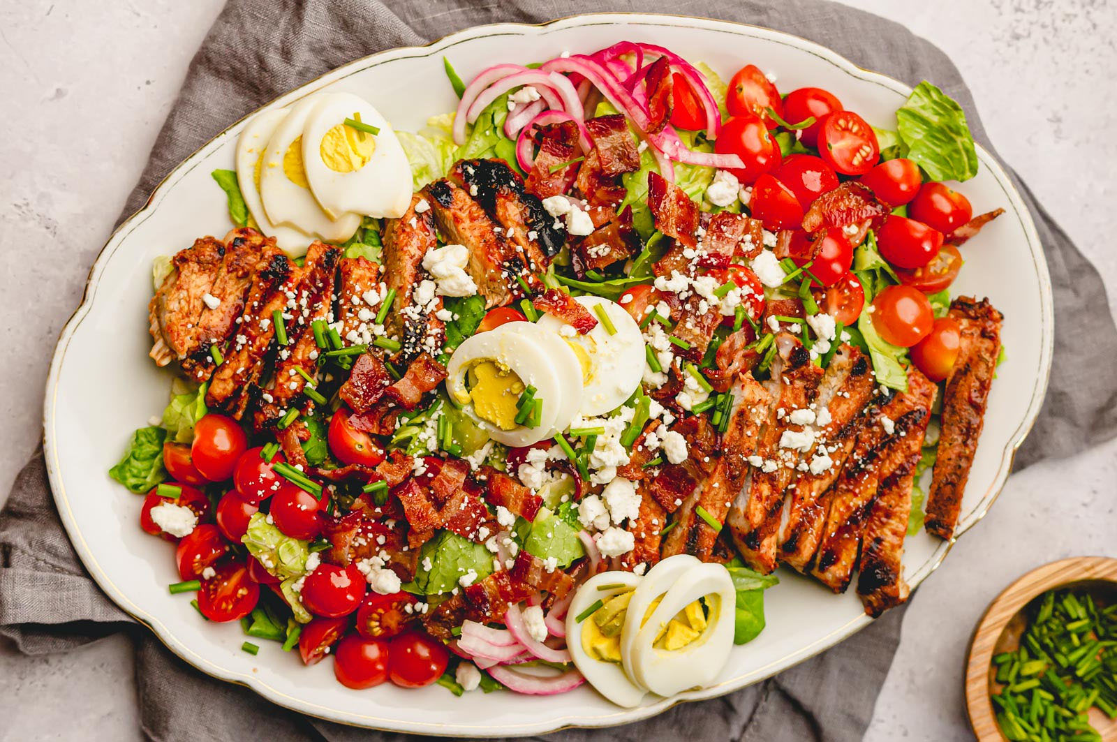 Grilled BBQ Pork Cobb Salad – Thomas Farms